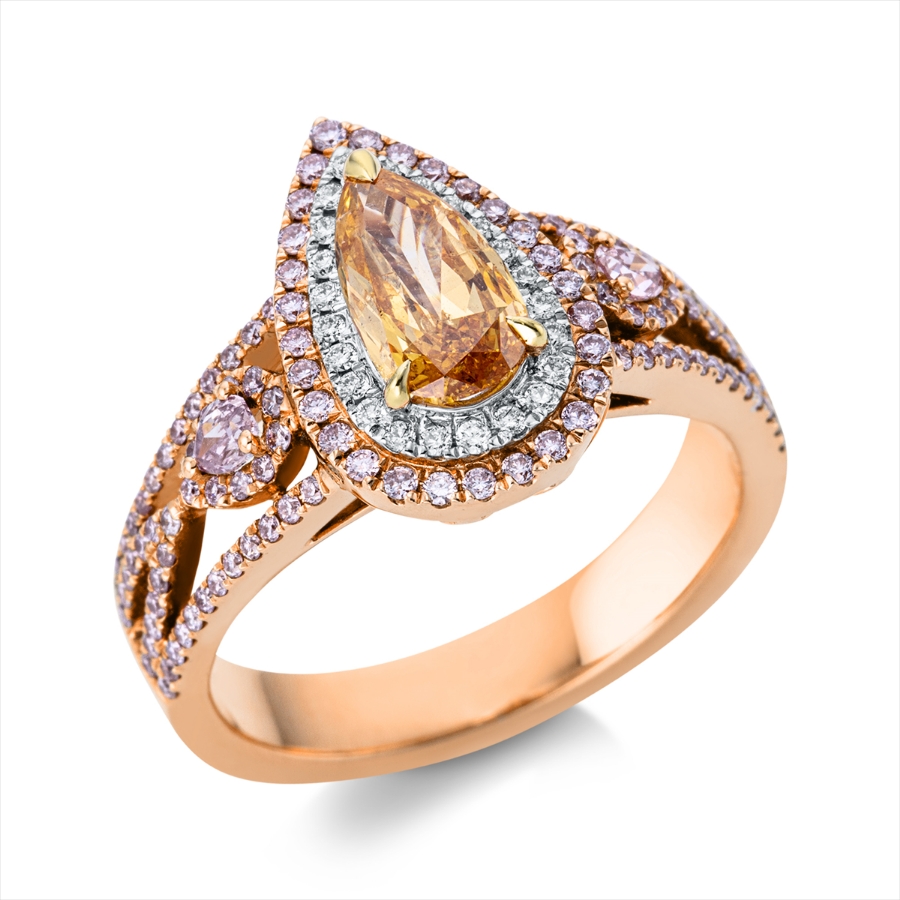 Ring 3er-Krappe 18 kt WG+GG+RG, GIA2155930336