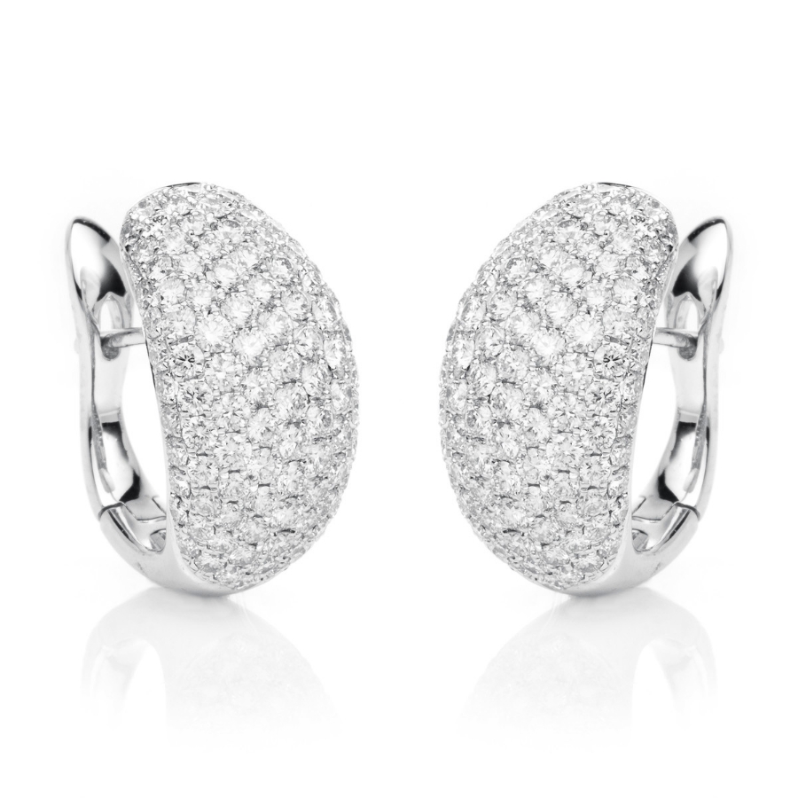 Pavé Creolen  18kt Weißgold mit 2,65ct Diamanten