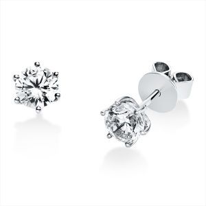 Solitaire Ohrstecker 6er-Krappe 18kt Gelbgold GIA6522012848 + GIA6511790518 mit 1,00ct Diamanten