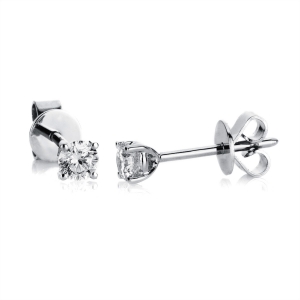 Solitaire Ohrstecker 4er-Krappe 18kt Weißgold mit 0,25ct Diamanten