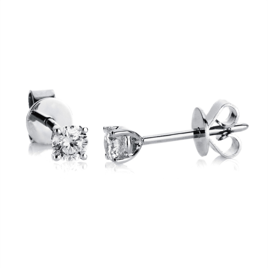 Solitaire Ohrstecker 4er-Krappe 18kt Weißgold mit 0,25ct Diamanten