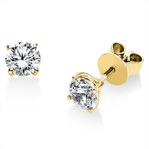 Solitaire Ohrstecker 4er-Krappe 18kt Gelbgold GIA2416050922+GIA2396325048 mit 1,00ct Diamanten