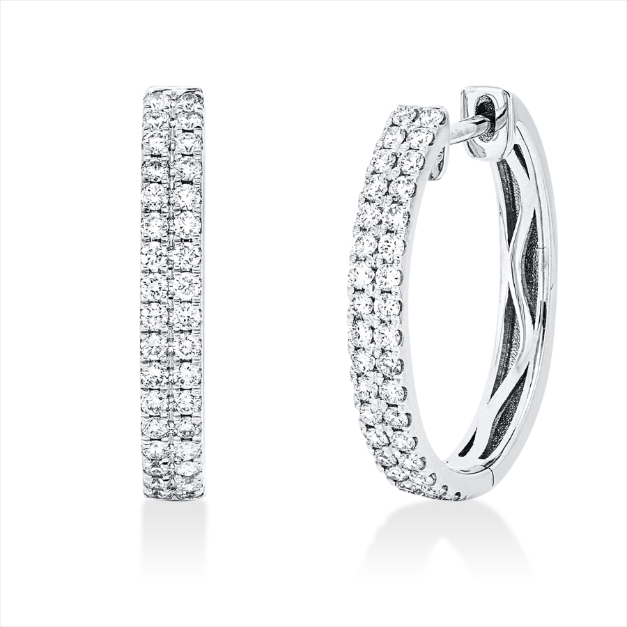 Pavé Creolen  18kt Weißgold mit 0,61ct Diamanten