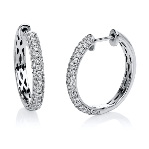 Pavé Creolen  18kt Weißgold mit 0,94ct Diamanten