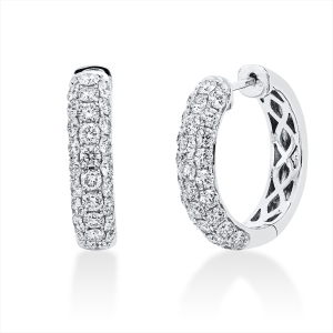 Pavé Creolen  18kt Weißgold mit 2,08ct Diamanten