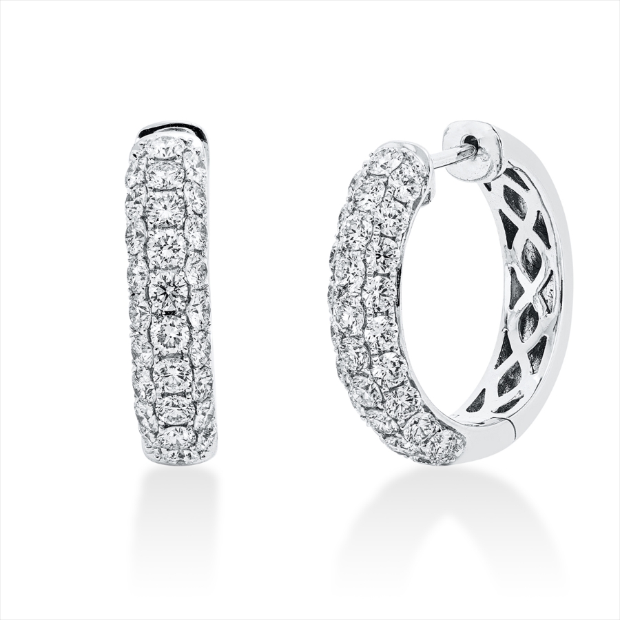 Pavé Creolen  18kt Weißgold mit 2,08ct Diamanten
