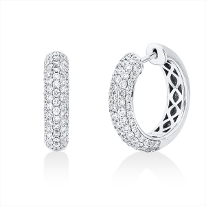 Pavé Creolen  18kt Weißgold mit 1,69ct Diamanten