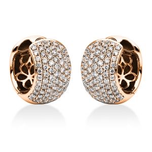 Pavé Creolen  18kt Rotgold mit 1,44ct Diamanten
