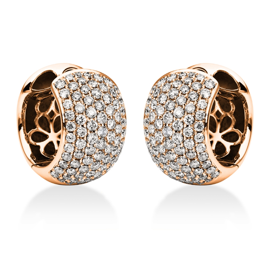 Pavé Creolen  18kt Rotgold mit 1,44ct Diamanten