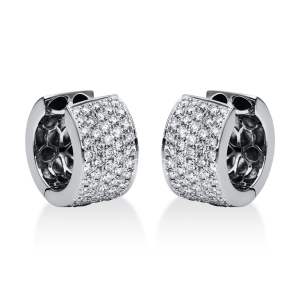 Pavé Creolen  18kt Weißgold mit 2,22ct Diamanten