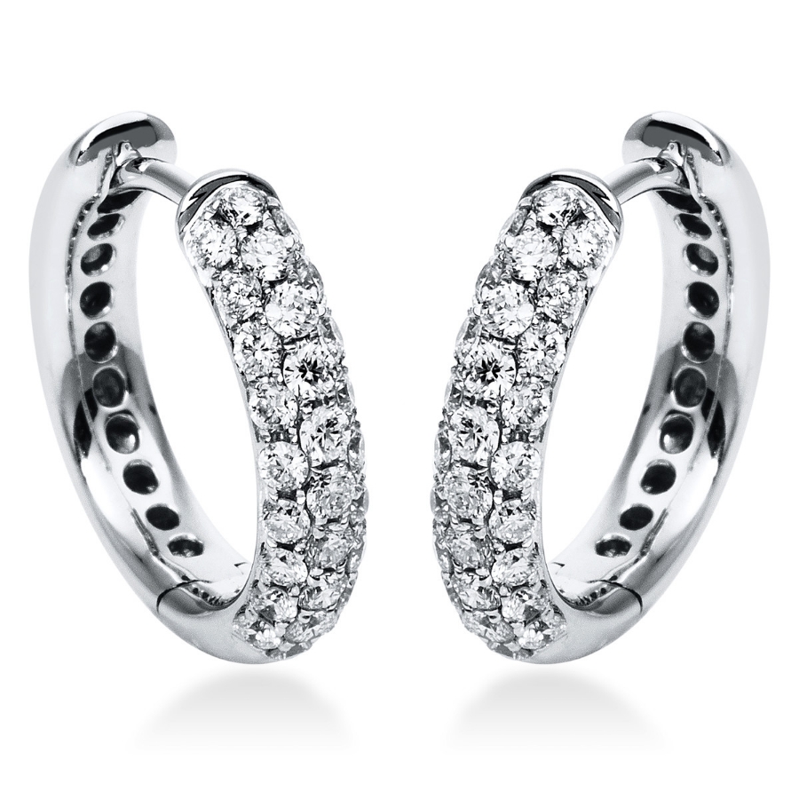 Pavé Creolen  18kt Weißgold mit 0,51ct Diamanten