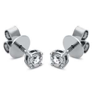 Solitaire Ohrstecker 4er-Krappe 18kt Weißgold mit 0,50ct Diamanten