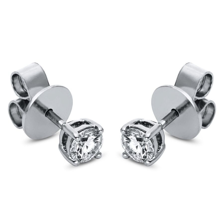 Solitaire Ohrstecker 4er-Krappe 18kt Weißgold mit 0,50ct Diamanten