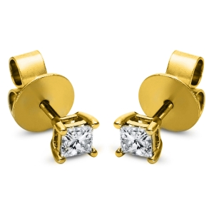 Solitaire Ohrstecker 4er-Krappe 18kt Gelbgold mit 0,38ct Diamanten