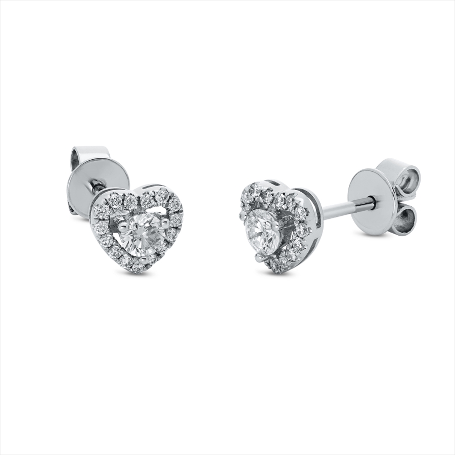 Ohrstecker 14 kt WG Herz