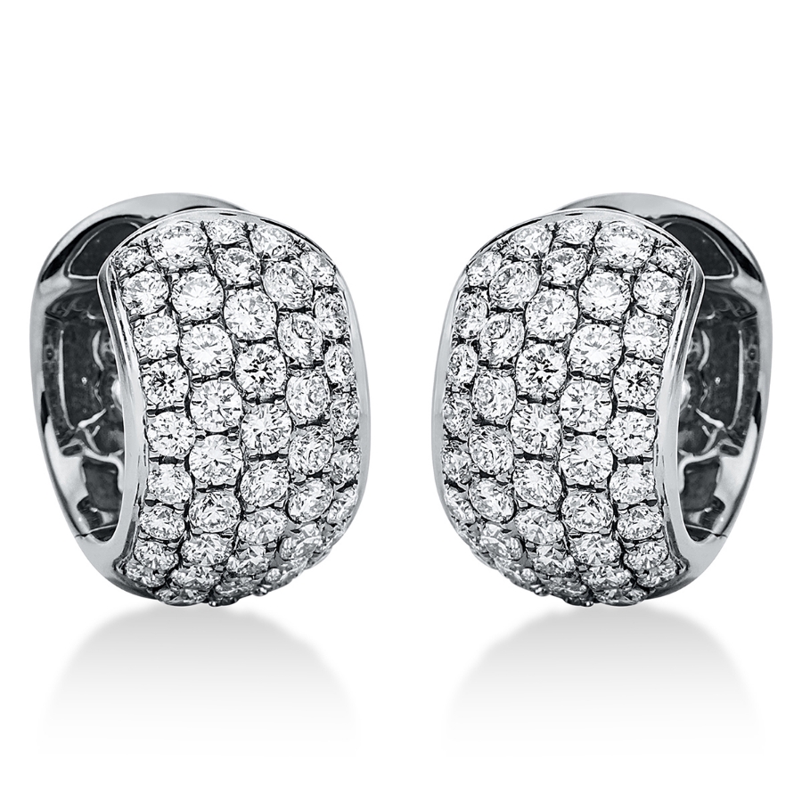 Pavé Creolen  18kt Weißgold mit 1,30ct Diamanten