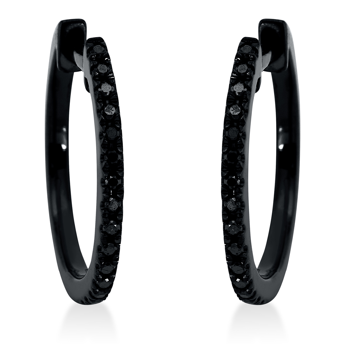 Creolen 18 kt WG, schwarz rhodiniert
