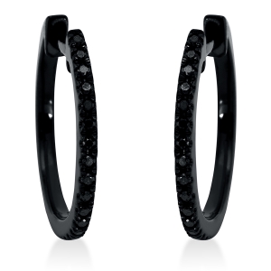 Creolen 18 kt WG, schwarz rhodiniert