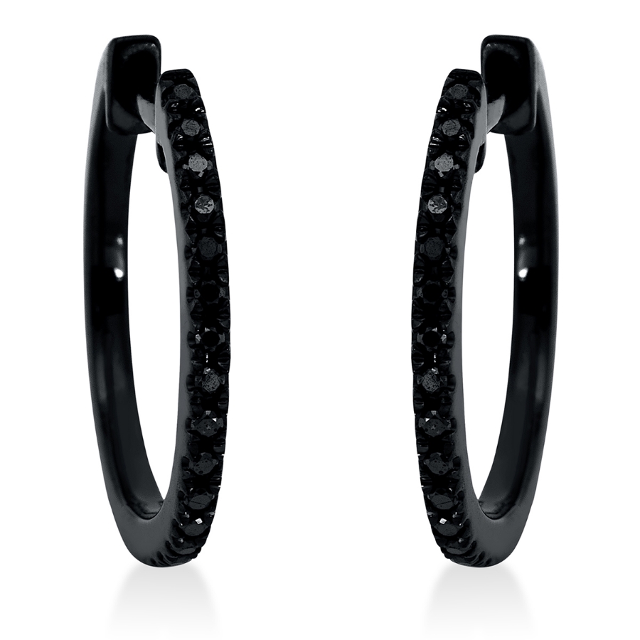 Creolen 18 kt WG, schwarz rhodiniert