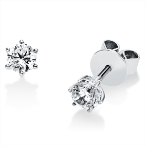 Solitaire Ohrstecker 6er-Krappe 14kt Weißgold mit 0,50ct Diamanten