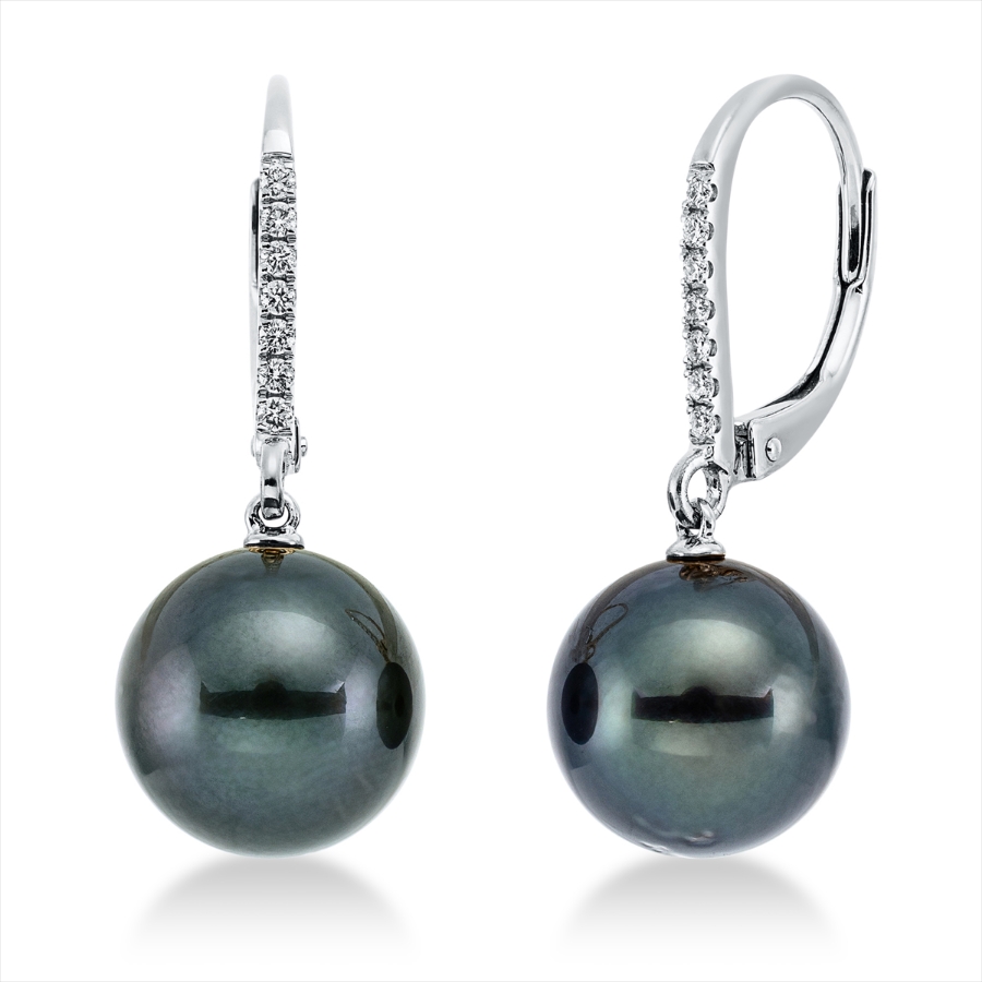 Ohrschmuck  18kt Weißgold mit 0,09ct Diamanten