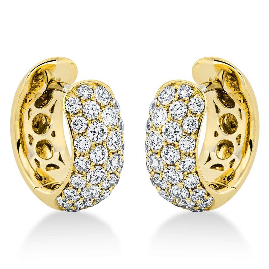 Pavé Creolen  18kt Gelbgold mit 0,84ct Diamanten