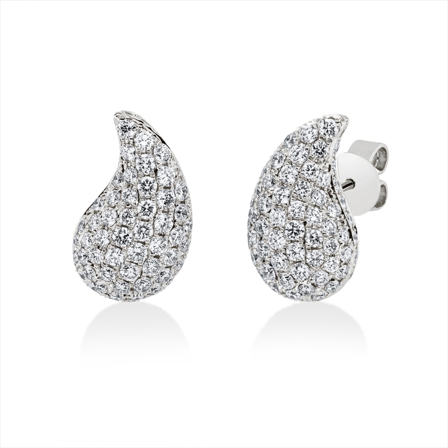 Pavé Ohrstecker  14kt Weißgold mit 1,90ct Diamanten