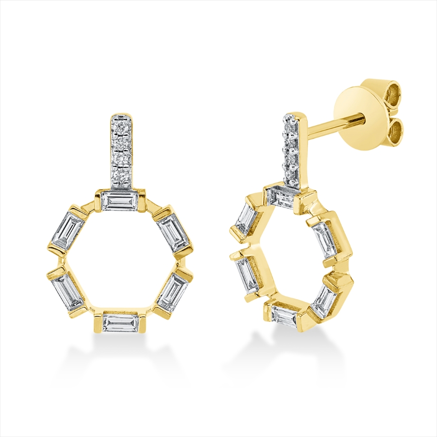Ohrstecker 18 kt GG, Fassung rhodiniert