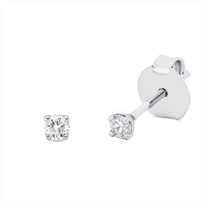 Solitaire Ohrstecker 4er-Krappe 18kt Weißgold mit 0,10ct Diamanten