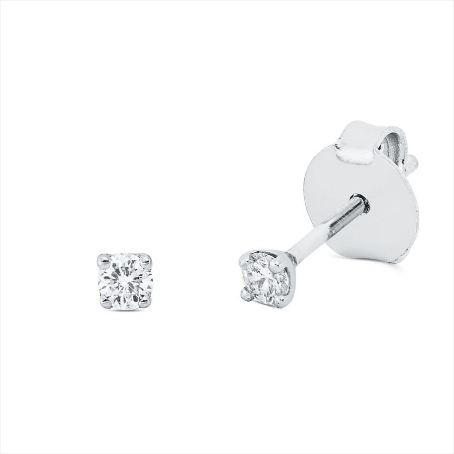 Solitaire Ohrstecker 4er-Krappe 18kt Weißgold mit 0,10ct Diamanten