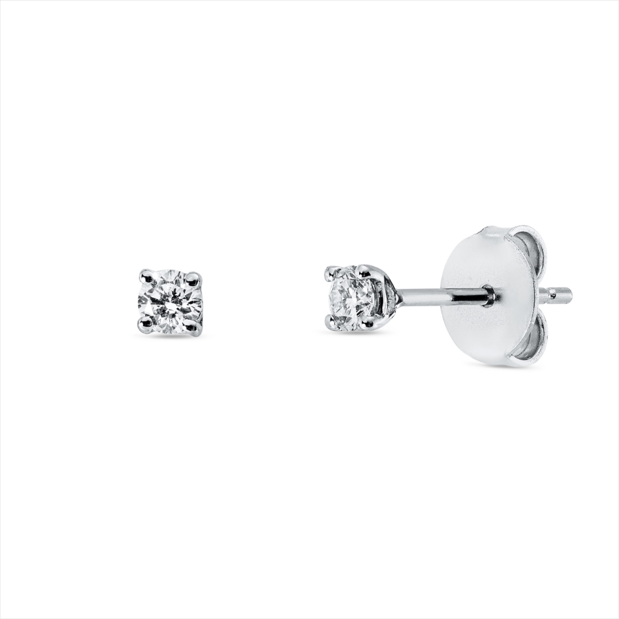 Solitaire Ohrstecker 4er-Krappe 18kt Weißgold mit 0,20ct Diamanten