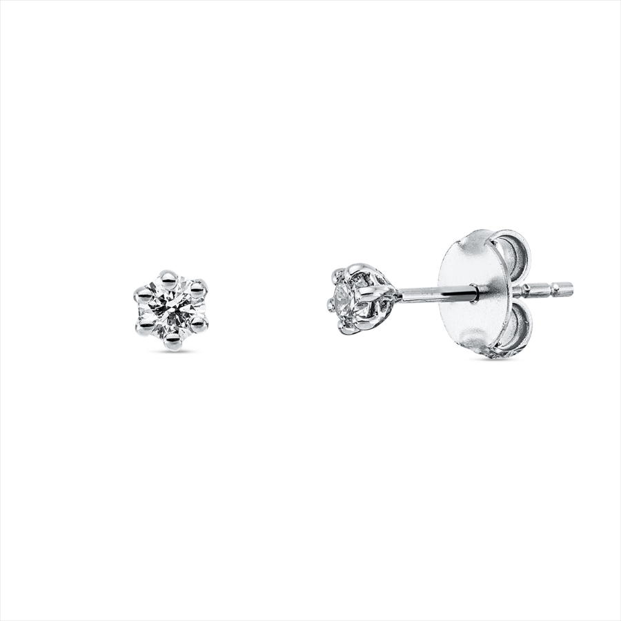 Solitaire Ohrstecker 6er-Krappe 18kt Gelbgold mit 0,19ct Diamanten