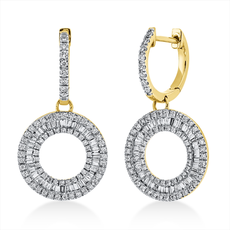 Ohrschmuck 18 kt GG, Fassung rhodiniert