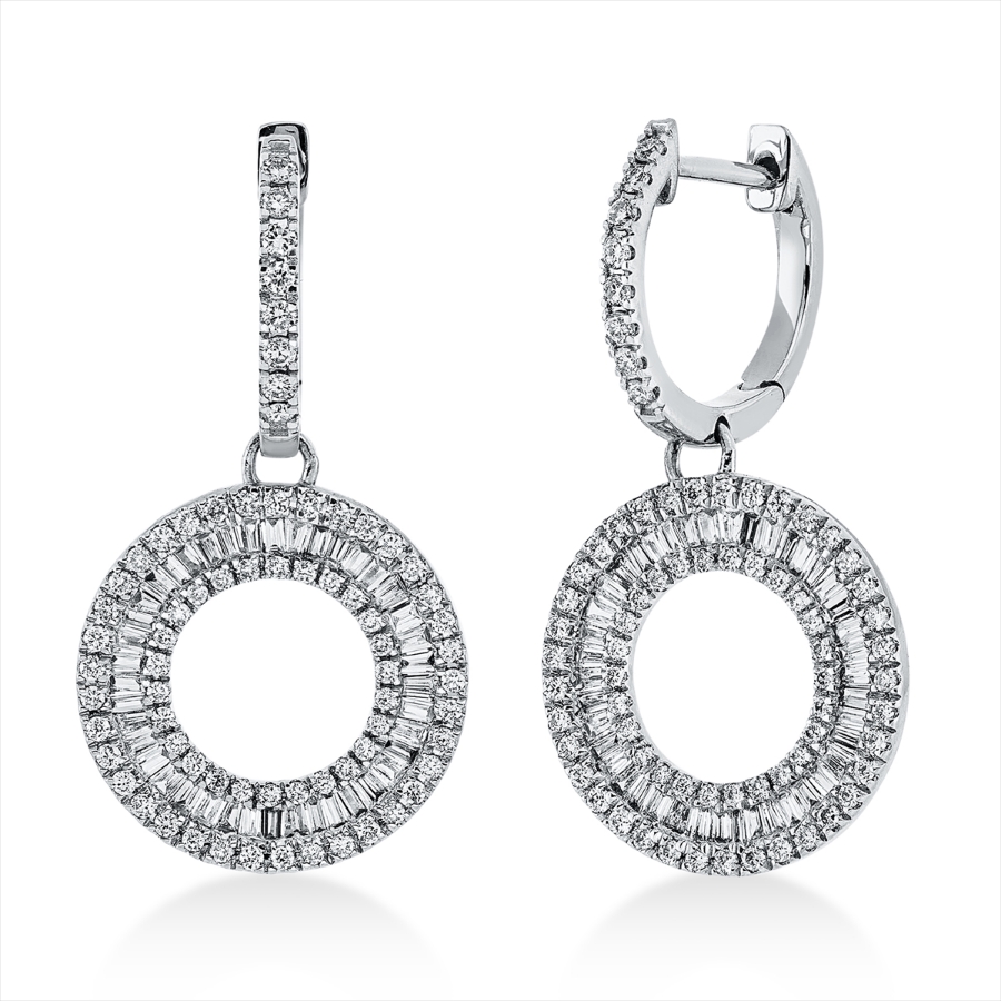 Ohrschmuck 18 kt GG, Fassung rhodiniert