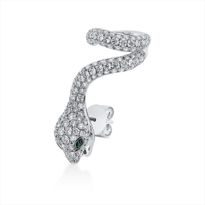Ohrschmuck 18 kt WG Schlange, Fassung schwarz rhodiniert