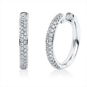Pavé Creolen  18kt Weißgold mit 0,51ct Diamanten