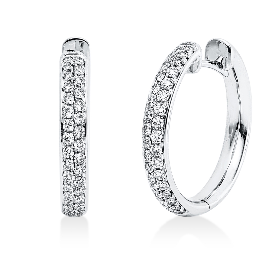 Pavé Creolen  18kt Weißgold mit 0,51ct Diamanten