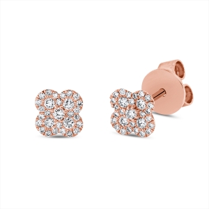 Pavé Ohrstecker  18kt Rotgold mit 0,19ct Diamanten