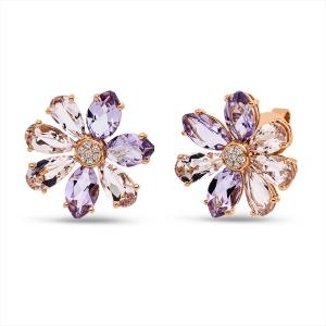 Ohrstecker 18 kt RG Blume