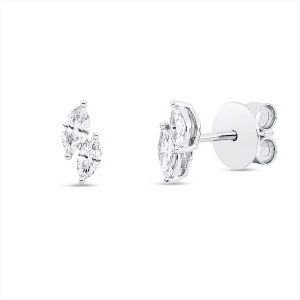 Ohrstecker 2er-Krappe 18 kt GG Oval