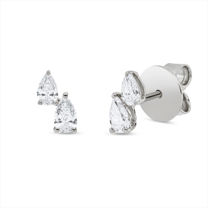 Ohrstecker 3er-Krappe 18 kt WG Tropfen