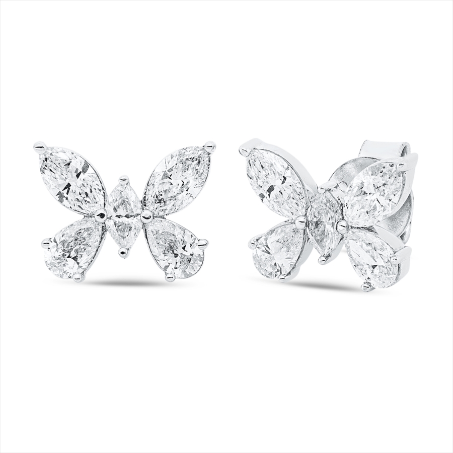 Ohrstecker 18 kt WG Schmetterling