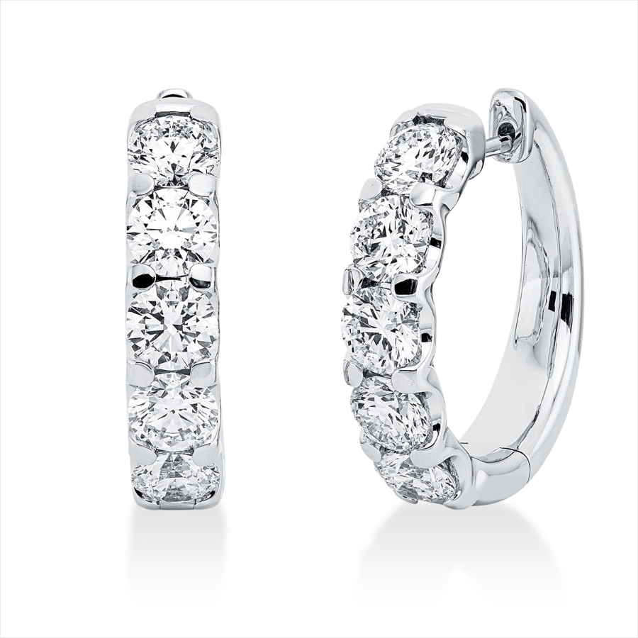 Creolen 4er-Krappe 18 kt WG, 10 GIA's