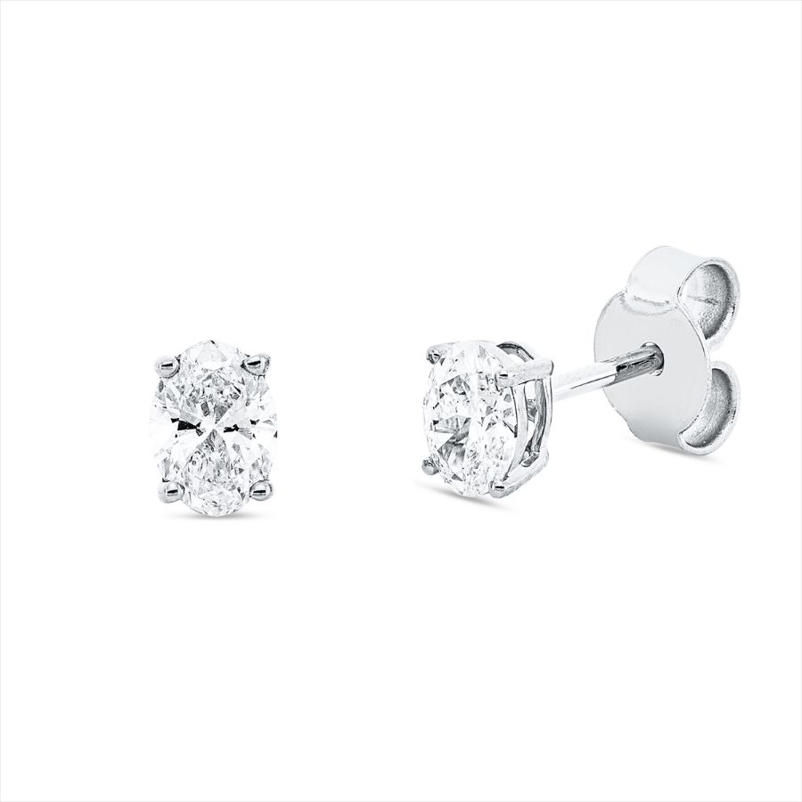 Solitaire Ohrstecker 4er-Krappe 18kt Weißgold GIA 1529768495, GIA 6522350965 mit 0,61ct Diamanten