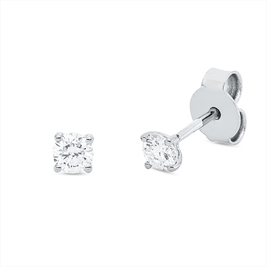 Solitaire Ohrstecker 4er-Krappe 18kt Weißgold mit 0,30ct Diamanten