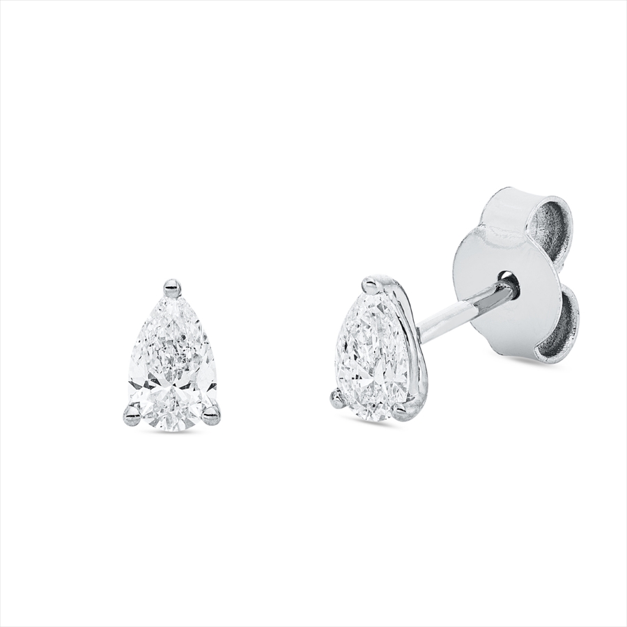 Solitaire Ohrstecker 3er-Krappe 18kt Weißgold mit 0,48ct Diamanten