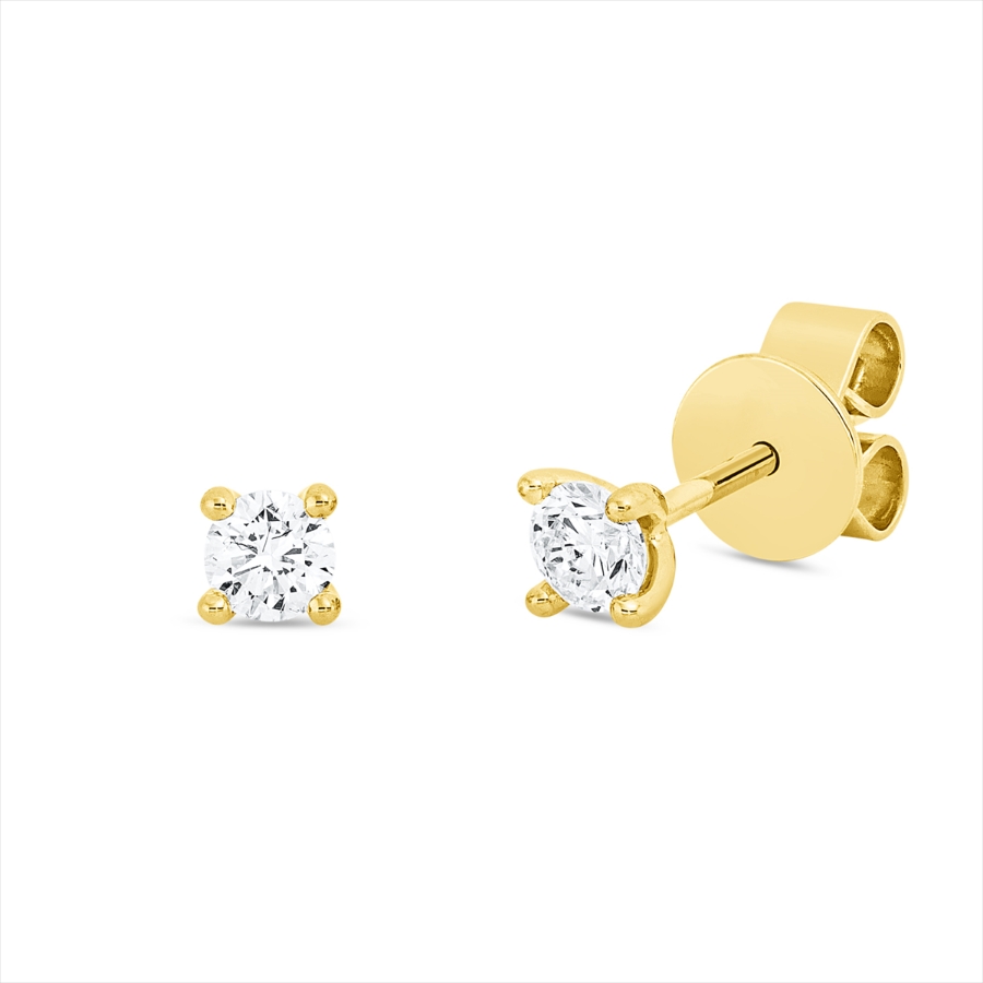 Solitaire Ohrstecker 4er-Krappe 18kt Gelbgold mit 0,30ct Diamanten