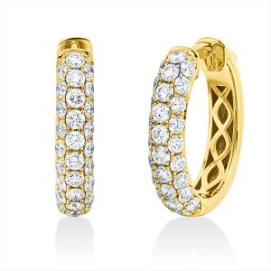 Pavé Creolen  18kt Gelbgold mit 2,06ct Diamanten