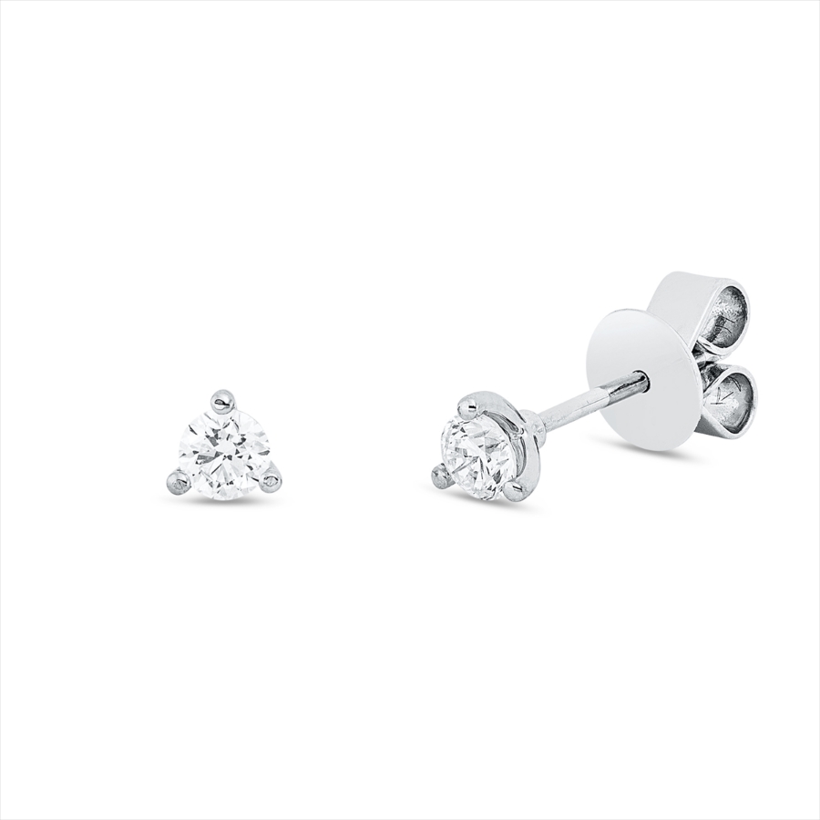 Solitaire Ohrstecker 3er-Krappe 18kt Weißgold mit 0,30ct Diamanten