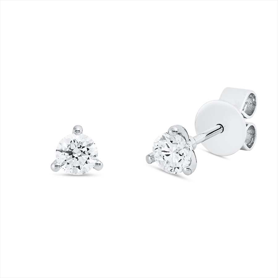 Solitaire Ohrstecker 3er-Krappe 18kt Weißgold mit 0,50ct Diamanten